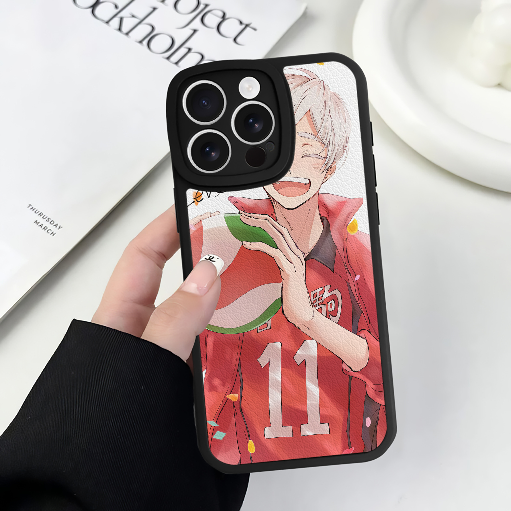 （画像用） ハイキュー!! Haikyu!! 【iPhone 16シリーズ対応】シリコンスマホケース（レザー調） 材質：シリコン